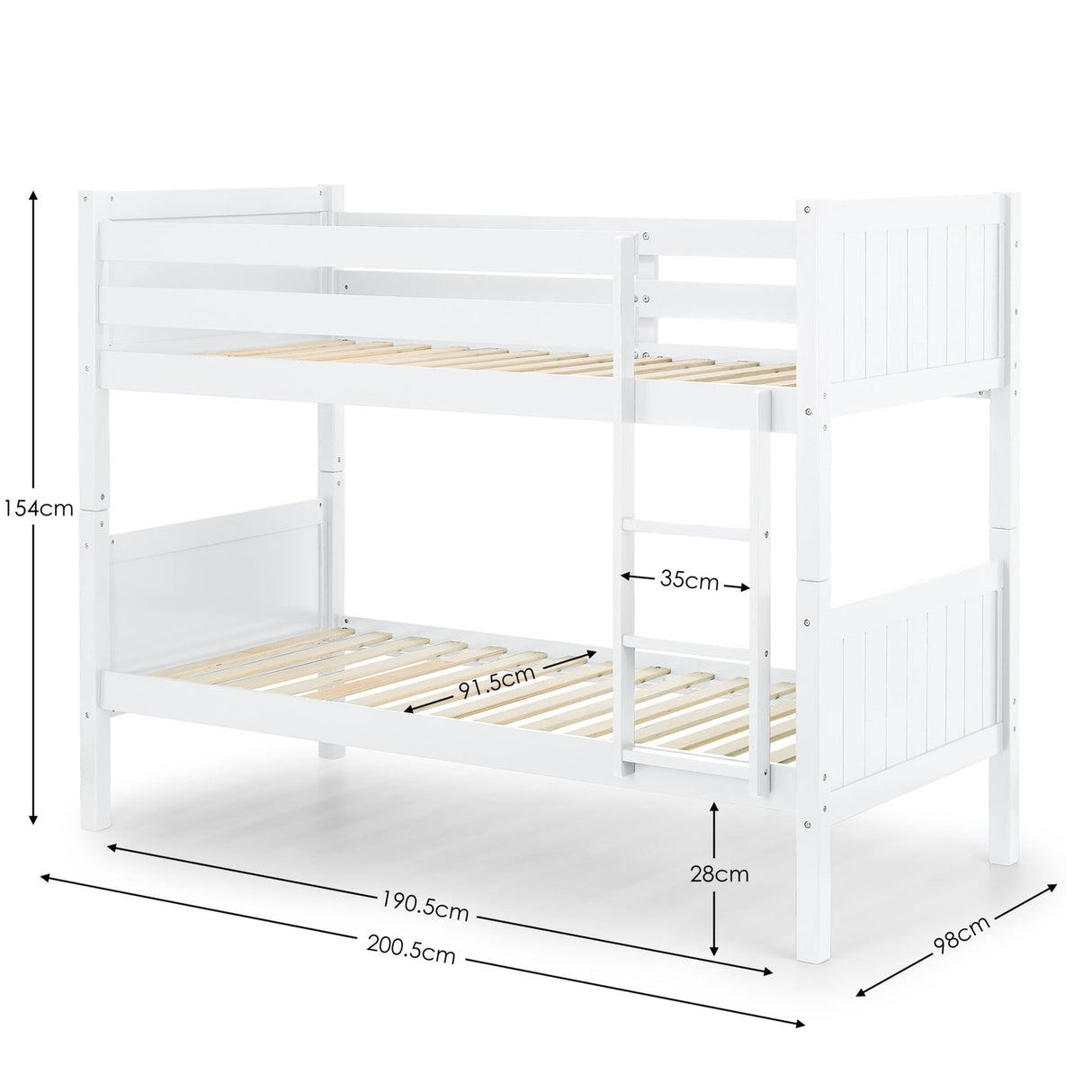 Wooden Bunk Bed With Ladder - Bella