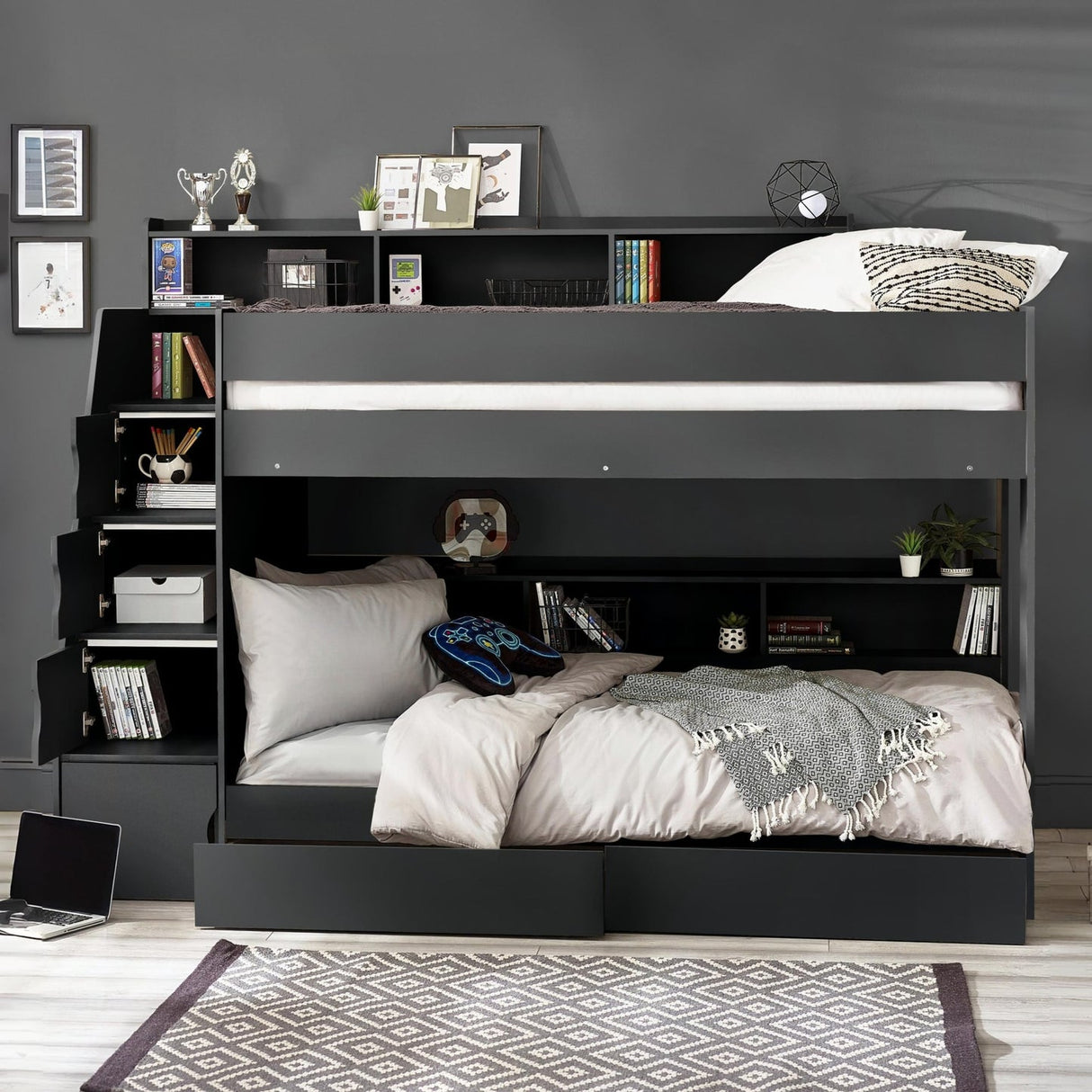 Wooden Bunk Bed With Ladder - Camelot