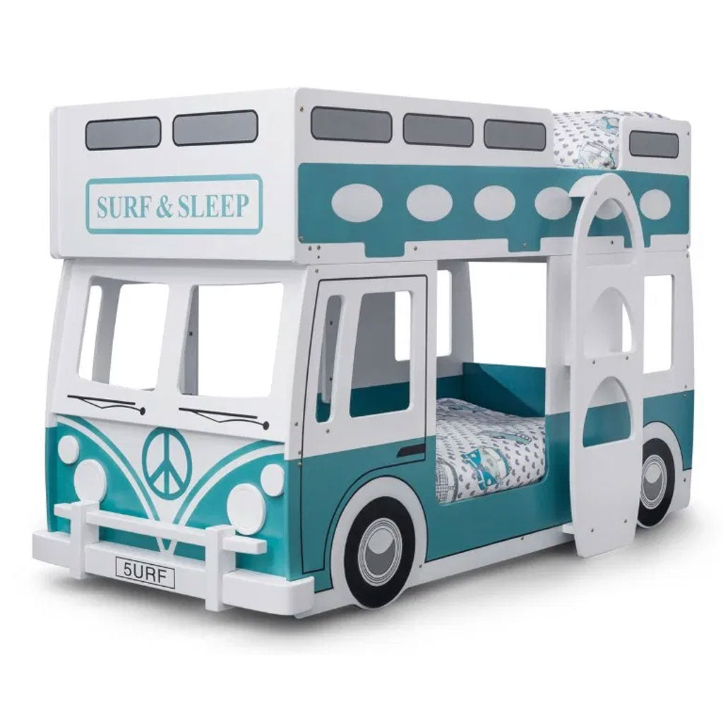 Wooden Bunk Bed With Ladder - Campervan