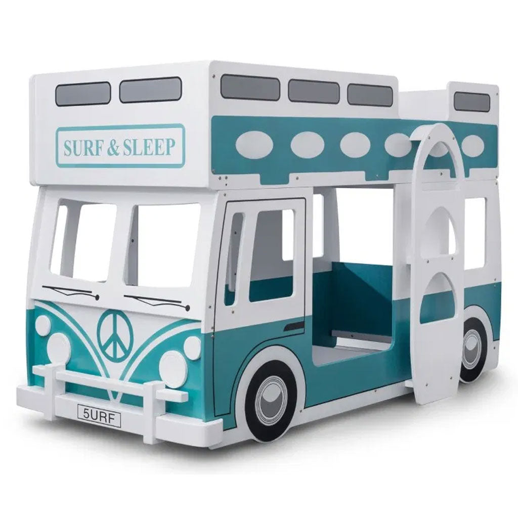 Wooden Bunk Bed With Ladder - Campervan
