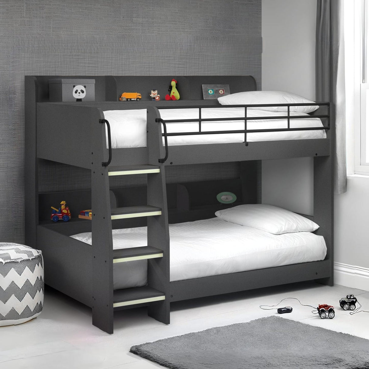 Wooden Bunk Bed With Ladder - Domino