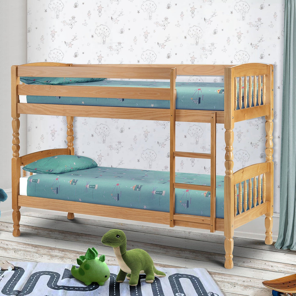 Wooden Bunk Bed With Ladder - Lincoln