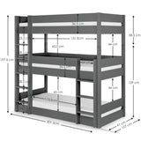 Wooden Bunk Bed With Ladder - Trio