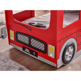Wooden Bunk Bed With Metal Ladder - London Bus