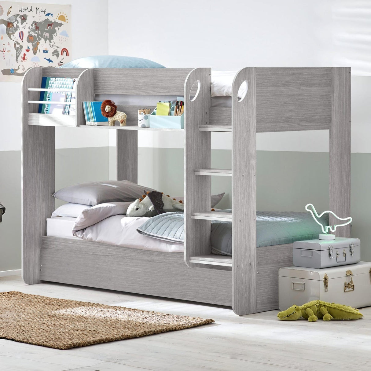 Wooden Bunk Bed With Underbed And Ladder - Mars
