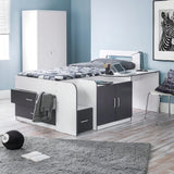 Wooden Cabin Bed With Storage And Desk - Cookie