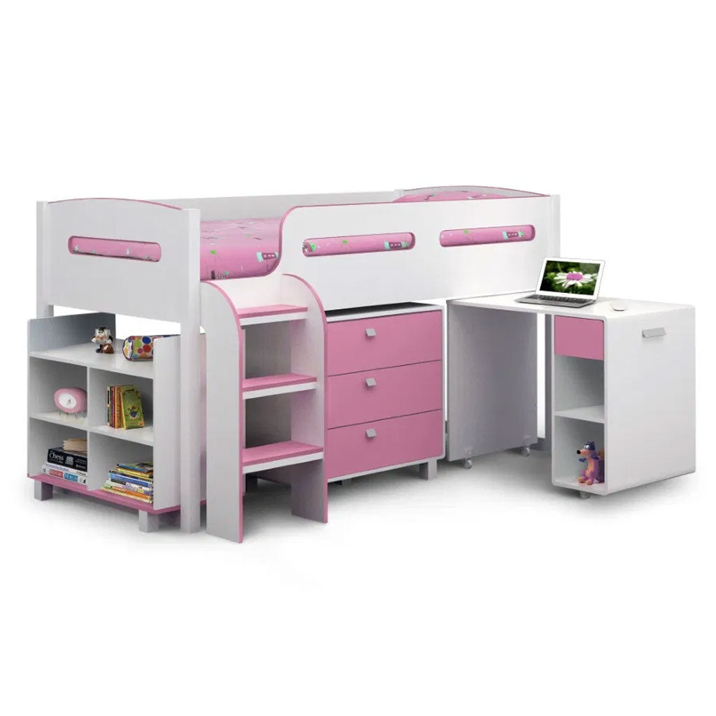 Wooden Cabin Bed With Storage And Desk - Kimbo