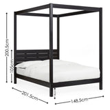 Wooden Canopy Double Bed - Roxanne