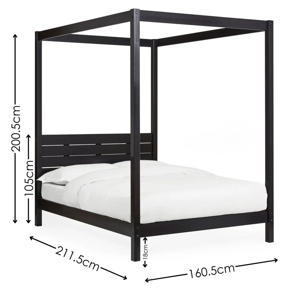 Wooden Canopy King Size Bed - Roxanne