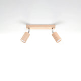 Wooden Ceiling Light With 2 Berg Lamps - Peach Puff