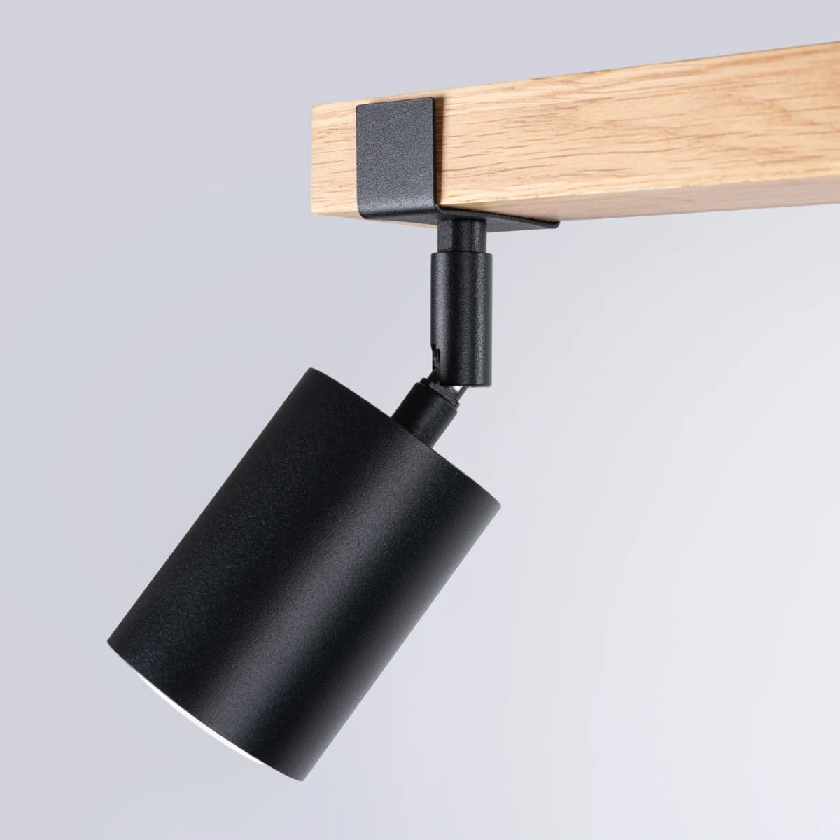 Wooden Ceiling Light With 2 Fager Lamps in Natural Wood - Peach Puff