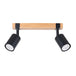 Wooden Ceiling Light With 2 Fager Lamps in Natural Wood - Peach Puff