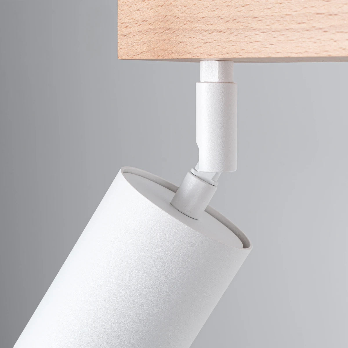 Wooden Ceiling Light With 2 Verdo Lamps in Natural Wood - Peach Puff