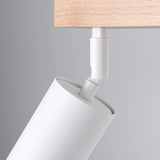 Wooden Ceiling Light With 2 Verdo Lamps in Natural Wood - Peach Puff
