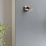 Wooden Ceiling Light With 2 Zuca Lamps in Natural Wood - Peach Puff