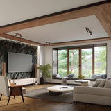 Wooden Ceiling Light With 2 Zuca Lamps in Natural Wood - Peach Puff