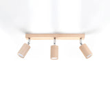 Wooden Ceiling Light With 3 Berg Lamps - Peach Puff