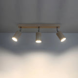 Wooden Ceiling Light With 3 Berg Lamps - Peach Puff