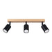 Wooden Ceiling Light With 3 Verdo Lamps in Natural Wood - Peach Puff