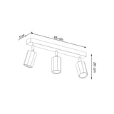 Wooden Ceiling Light With 3 Zeke Lamps - Peach Puff