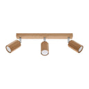 Wooden Ceiling Light With 3 Zeke Lamps - Peach Puff