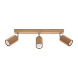 Wooden Ceiling Light With 3 Zeke Lamps - Peach Puff