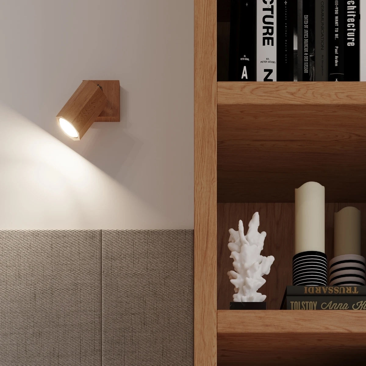 Wooden Ceiling Light With 4 Zeke Lamps - Peach Puff