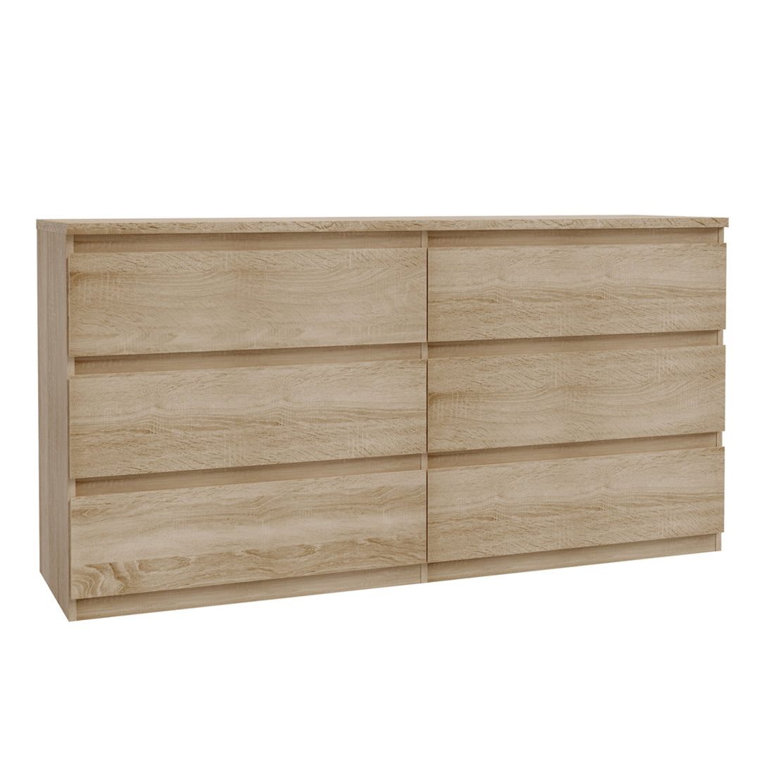 Wooden Chest 6 Drawers Wide - Edmore