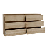 Wooden Chest 6 Drawers Wide - Edmore