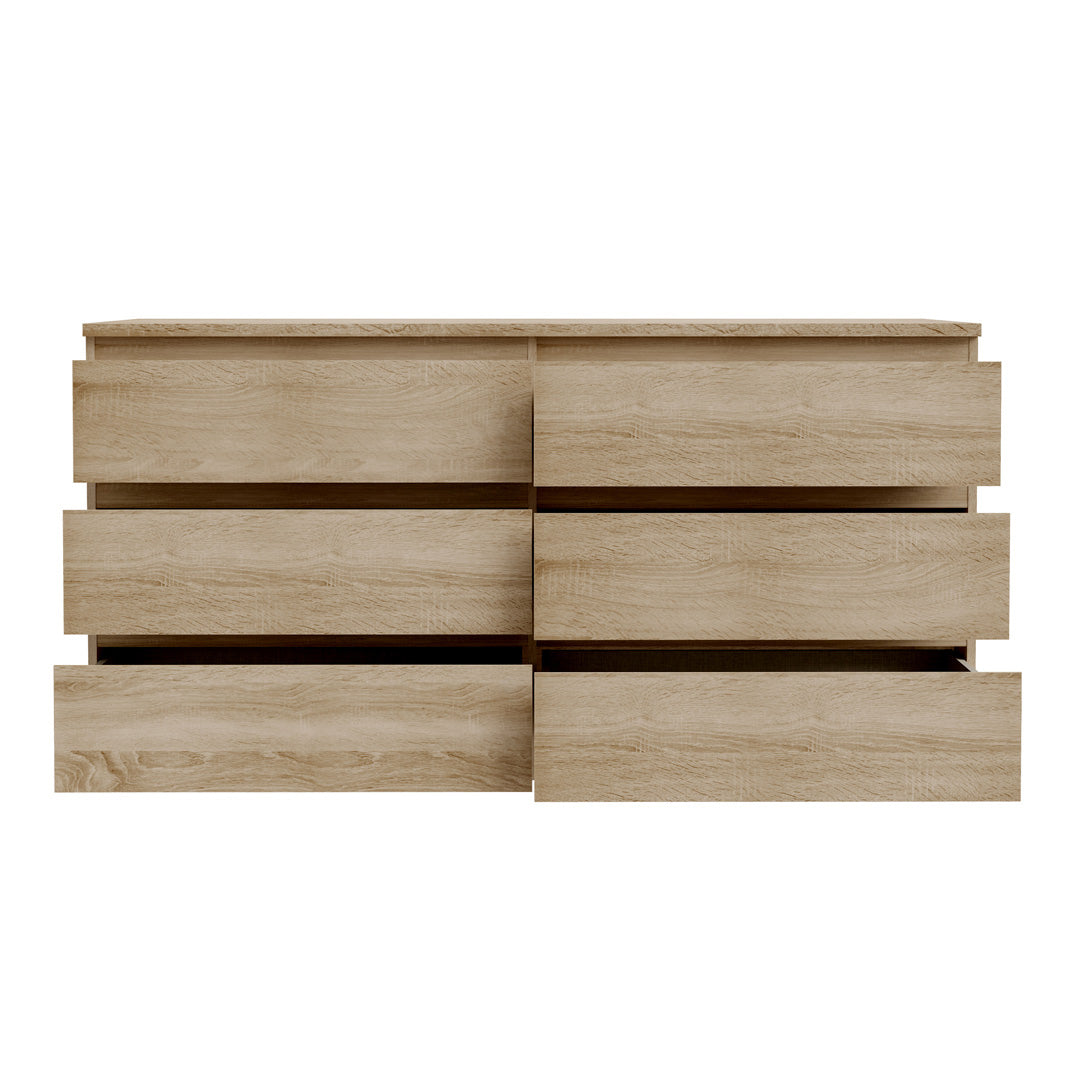 Wooden Chest 6 Drawers Wide - Edmore