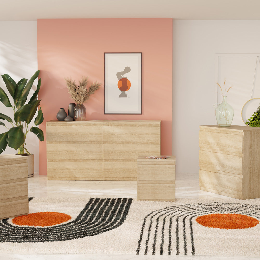 Wooden Chest 6 Drawers Wide - Edmore