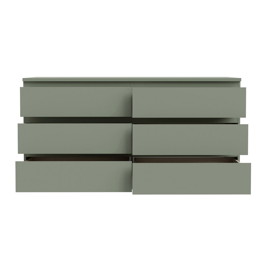 Wooden Chest 6 Drawers Wide - Edmore