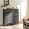 Wooden Chest Of 10 Fabric Drawers 100cm Wide With Steel Frame - Velmora