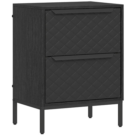 Wooden Chest Of 2 Fabric Drawers 40cm Wide - Velmora