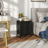 Wooden Chest Of 2 Fabric Drawers 40cm Wide - Velmora
