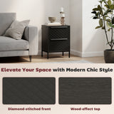Wooden Chest Of 2 Fabric Drawers 40cm Wide - Velmora