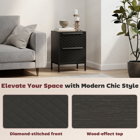 Wooden Chest Of 2 Fabric Drawers 40cm Wide - Velmora