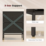 Wooden Chest Of 2 Fabric Drawers 40cm Wide - Velmora