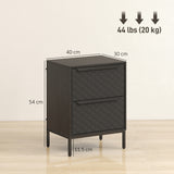 Wooden Chest Of 2 Fabric Drawers 40cm Wide - Velmora