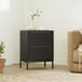 Wooden Chest Of 2 Fabric Drawers 40cm Wide - Velmora