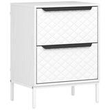 Wooden Chest Of 2 Fabric Drawers 40cm Wide - Velmora
