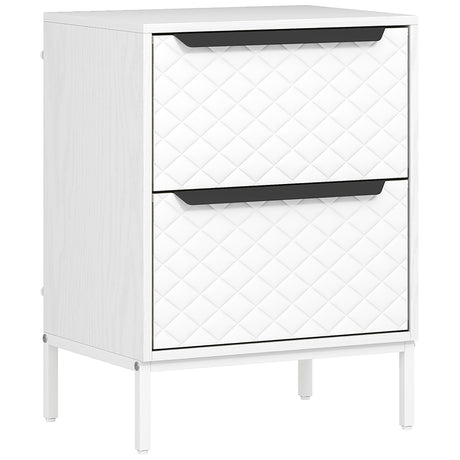 Wooden Chest Of 2 Fabric Drawers 40cm Wide - Velmora