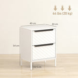 Wooden Chest Of 2 Fabric Drawers 40cm Wide - Velmora