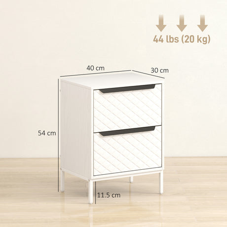 Wooden Chest Of 2 Fabric Drawers 40cm Wide - Velmora