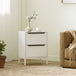 Wooden Chest Of 2 Fabric Drawers 40cm Wide - Velmora