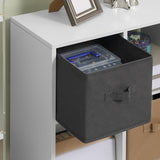 Wooden Chest Of 2 Fabric Drawers 54.5cm Wide With 4 Cube - Velmora