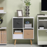 Wooden Chest Of 2 Fabric Drawers 54.5cm Wide With 4 Cube - Velmora
