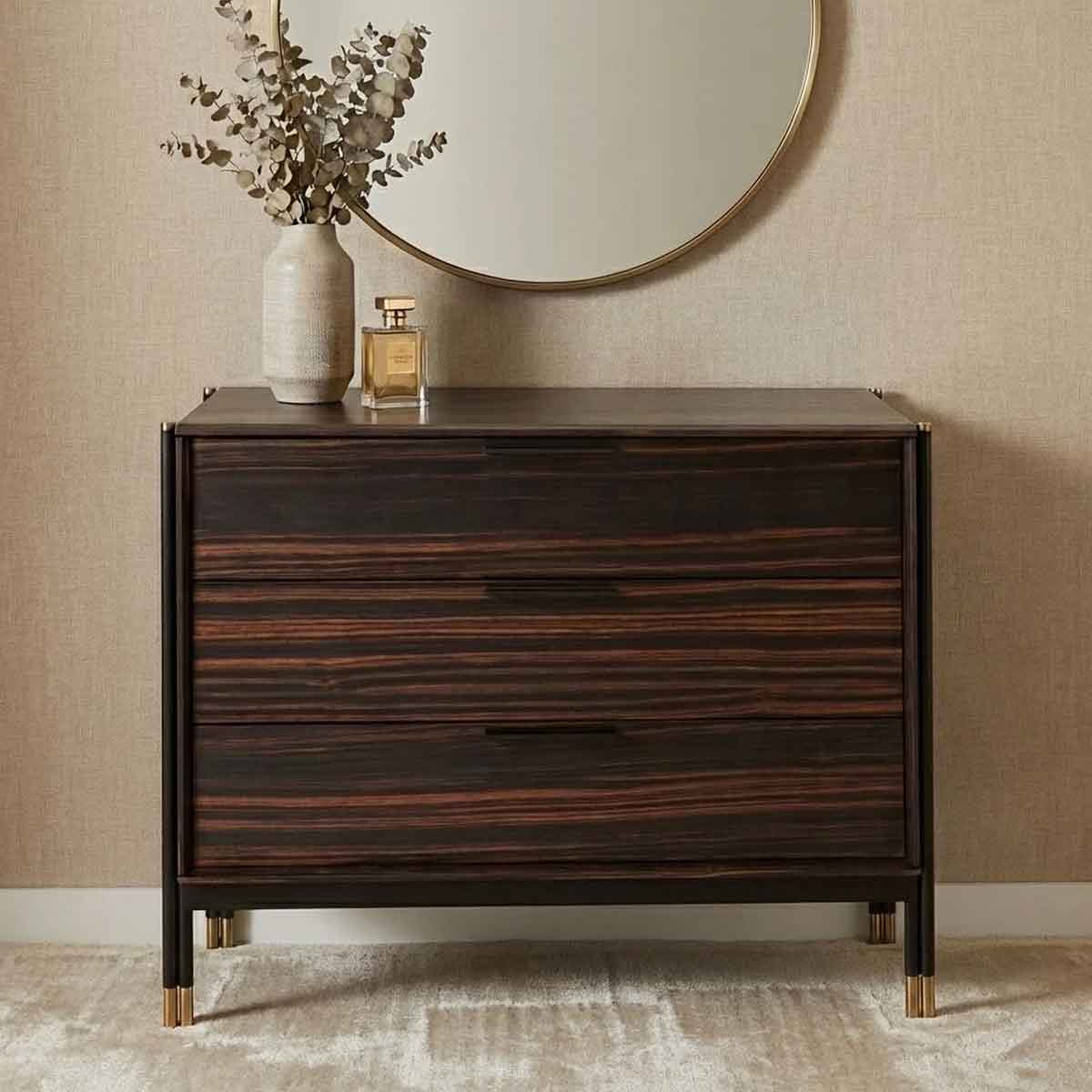 Wooden Chest Of 3 Drawers 100cm Wide - Bali