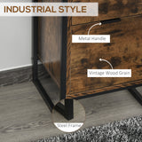 Wooden Chest Of 3 Drawers 39cm Wide With Metal Frame - Velmora