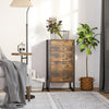 Wooden Chest Of 3 Drawers 39cm Wide With Metal Frame - Velmora